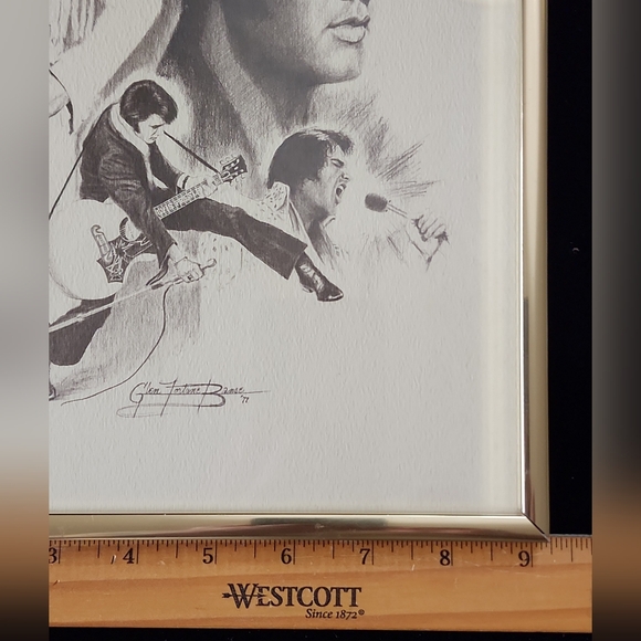 Rare '77 Elvis Presley 5 image Signed &Sketch by Glen Fortune Banse +mount/frame - Picture 11 of 16